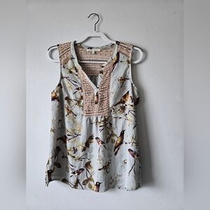 Daniel Rainn Bird Print Blouse Medium